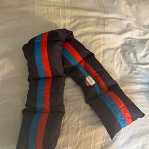 Navy Scarf with Red and Blue Stripes